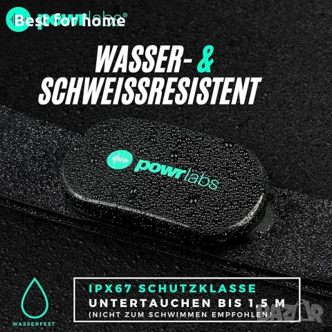 Powr Labs Bluetooth пулсомер с колан за гърди, снимка 3 - Уреди за диагностика - 50583063