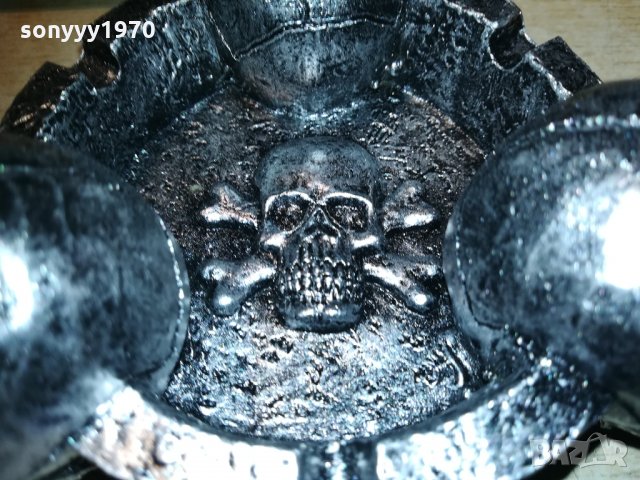 сребърен пепелник с три черепа 2810201245, снимка 3 - Колекции - 30585126