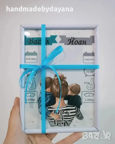 Бебешка визитка в рамка А4 на тема по избор , снимка 11 - Други - 51297055