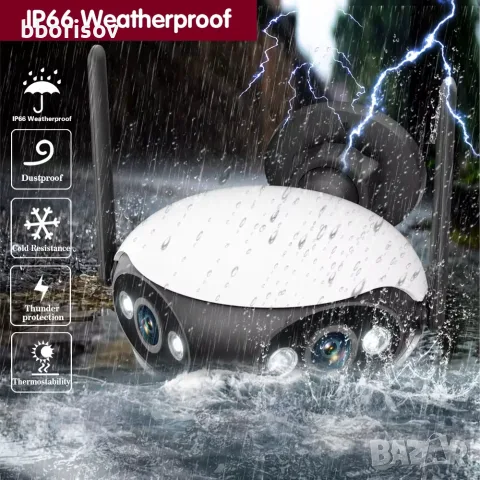 4K 8MP Wifi външна панорамна широкоъглна 180° IP камера, снимка 2 - IP камери - 56116645