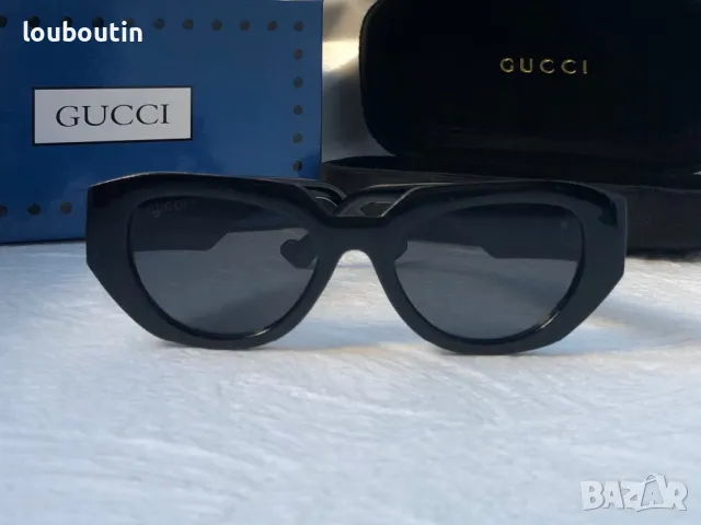 GUCCI с лого 1:1 дамски слънчеви очила котка 2 цвята, снимка 11 - Слънчеви и диоптрични очила - 47680826