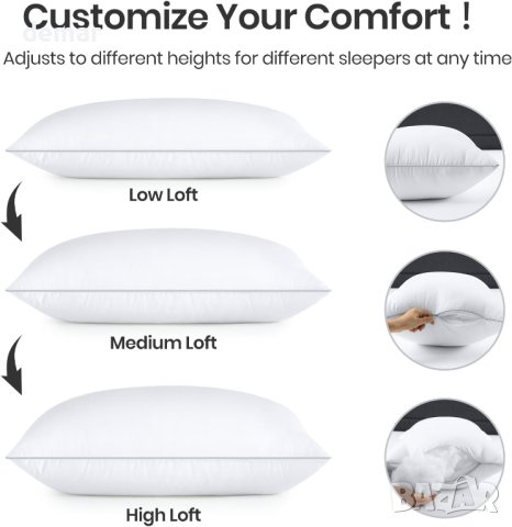 BedStory Pillows 2 бр. хипоалергенни луксозни възглавници за легло (42X70 CM), снимка 3 - Възглавници - 44151556