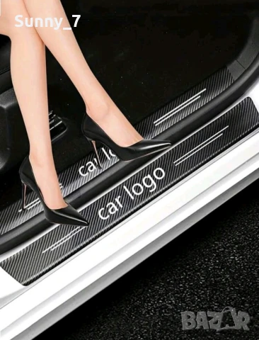 Комплект от 4 броя 3D стикери от въглеродни влакна