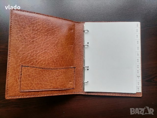 Луксозен азбучник от естествена кожа , снимка 2 - Ученически пособия, канцеларски материали - 32059756