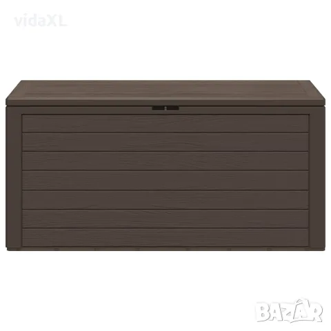 vidaXL Градински сандък за съхранение, кафяв, 116x44x55 см, снимка 3 - Ракли - 56147648