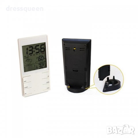 3220 Електронен стаен часовник с термометър, влагомер и календар, снимка 6 - Други стоки за дома - 34993853