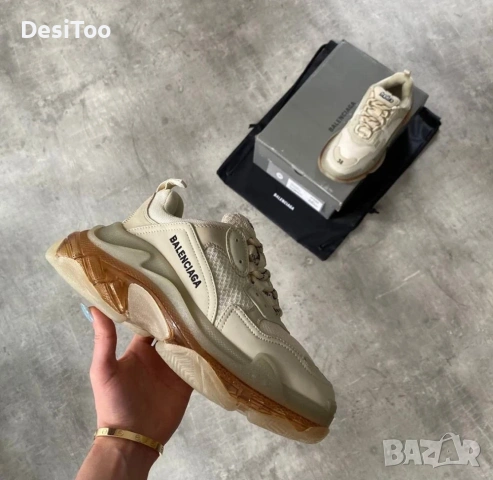 Balenciaga Triple S Clear Sole "Beige" , снимка 2 - Маратонки - 54348693