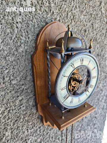 Стенен часовник с тежести - Tempus Fugit Skeleton- Germany -1980"г, снимка 9 - Антикварни и старинни предмети - 56078131