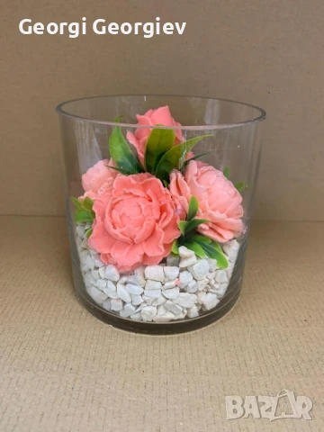 цветя изработени с глицеринов ароматен сапун , снимка 12 - Декорация за дома - 50502510