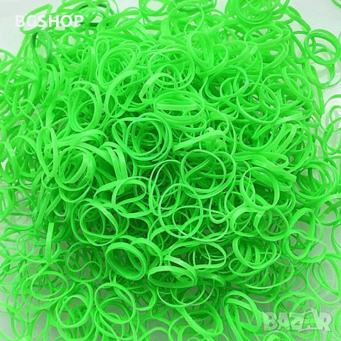 Силиконови ластици за плитки - Зелени 1000 броя пакет