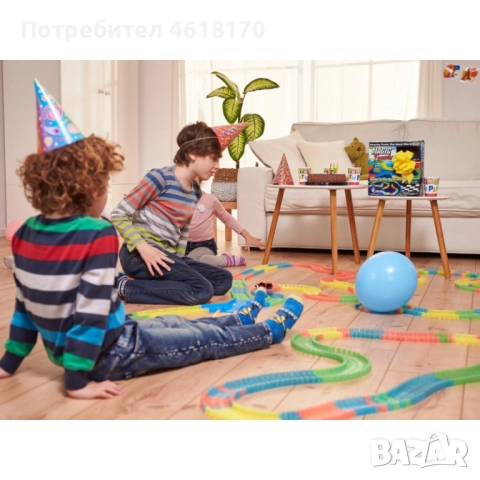 Детски комплект от гъвкава светеща писта и кола Magic Tracks с 5 LED светлини, снимка 6 - Коли, камиони, мотори, писти - 52385935