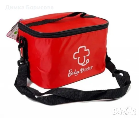 Детска докторска чанта Baby Doc с аксесоари – Червена, снимка 3 - Образователни игри - 48031179