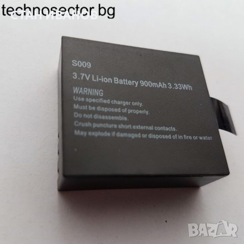 Батерия за екшън камери Ausek, Модел S009, Универсална, 3.7V Li-ion, 900mah, 3.33Wh, 17 грама, снимка 3 - Друга електроника - 36853744