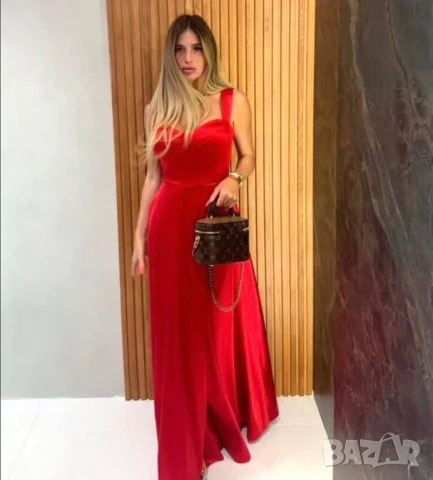 💎Дълги сатенени рокли с цепка 💎 , снимка 2 - Рокли - 50623341