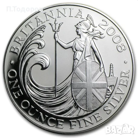 Сребро 1 oz Британия 2008