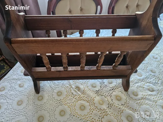 Дървена поставка за вестници, списания, плочи , снимка 5 - Антикварни и старинни предмети - 55962779