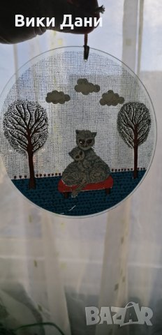 стъкло пано с котки автор Франция за окачване, снимка 2 - Пана - 31482502