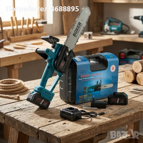 Акумулаторен верижен трион 12" (30 см) 36V – 2 батерии 6Ah за мощно и удобно рязане, снимка 2 - Моторни триони/резачки - 54138209