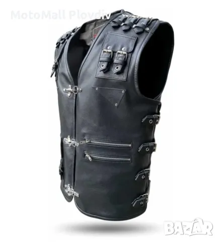 елек MotoMall Terminator 2023! рокерски елек кожа естествена, снимка 3 - Аксесоари и консумативи - 49245752