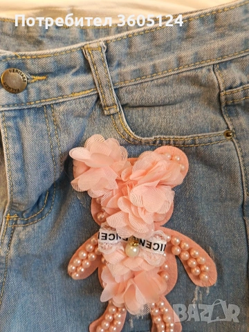 дамски комплект тениска и дънкови панталонки размер L, снимка 3 - Тениски - 53069327