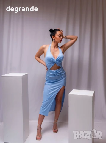 Елегантна синя рокля, снимка 3 - Рокли - 50905167