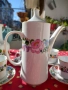 Ръчно рисуван сервиз за кафе и ваза - Kalocsa Унгария, снимка 8