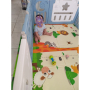 4139 Сгъваемо детско килимче за игра, топлоизолиращо 180x200x1cm - модел жираф и влак с животни, снимка 2