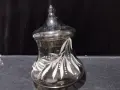 Стъклена бонбониера купа с капак захарница бонбониера и др, снимка 5