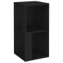 vidaXL Ъглов шкаф, черен, 33x33x67 см, ПДЧ(SKU:809018, снимка 1 - Шкафове - 44493615