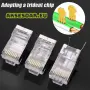 Комплект от 20 броя RJ45 CAT6/CAT5e конектори позлатени 8P8C модулни щекери UTP FTP Ethernet мрежи, снимка 16