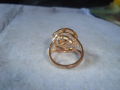 ПОЗЛАТЕН МОДЕН АРТ ПРЪСТЕН с ГОЛЯМ КРАСИВ ЮВЕЛИРЕН КРИСТАЛ и ЦИРКОНИ 6794, снимка 9