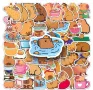 50 бр Капибара Capybara самозалепващи лепенки стикери за украса декор картонена торта и др, снимка 2