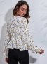 Дамска шифонена риза с карирана флорална щампа с V-образно деколте, 4цвята - 023, снимка 17
