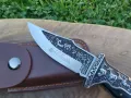 Масивен сгъваем ловен нож Columbia с гравирано острие и дръжка А3189 , снимка 5