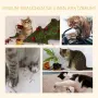 PawHut Дърво за котки с регулируема височина и височина за таван, снимка 5