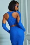 FASHION NOVA - Интересна Синя Рокля, снимка 1