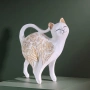 Декоративна статуетка Коте с флорални мотиви, снимка 2