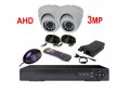 720P AHD 4ch DVR + 2бр. AHD камери Sony CCD 3MP + 2бр.кабели, снимка 1 - Комплекти за видеонаблюдение - 27521641