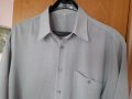 Мъжка риза с къс ръкав светлосива голям размер, снимка 2