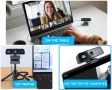 Нова 2K QHD Уеб камера с микрофон автофокус капак за поверителност за Zoom Skype, снимка 3