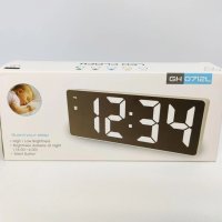 Огледален часовник с аларма, Температура - GH-0712L - Черен, снимка 6 - Друга електроника - 42242862