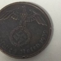 Монета 2 Reichspfennig 1939, снимка 2 - Нумизматика и бонистика - 38864064