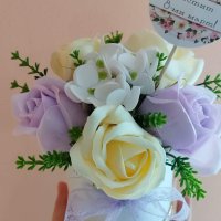 Нежни букети със сапунени цветя, снимка 7 - Подаръци за жени - 40295598