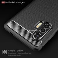  Motorola Moto Edge + Карбонов удароустойчив гръб , снимка 7 - Калъфи, кейсове - 30460015