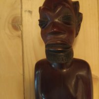Голяма дървена африканска статуетка 70-те години, снимка 5 - Антикварни и старинни предмети - 34385026
