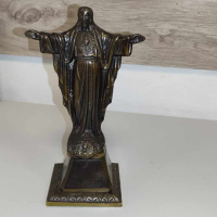 Метална статуетка на Исус Христос изкупителят, снимка 2 - Антикварни и старинни предмети - 44649670