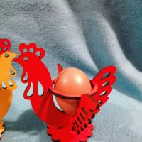 Великденска украса - поставка за яйце петел, кокошка, снимка 2 - Други - 39899324