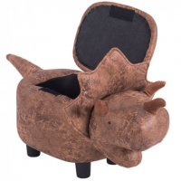 Детска табуретка с ракла - кафяв динозавър, снимка 3 - Столове - 33721765