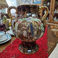 Страхотна голяма много красива антикварна белгийска порцеланова амфора ваза купа , снимка 4 - Декорация за дома - 42479031