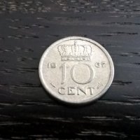 Монета - Холандия - 10 цента | 1967г., снимка 1 - Нумизматика и бонистика - 29285799